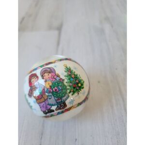 Christmas Carol kid satin ball ornament Xmas